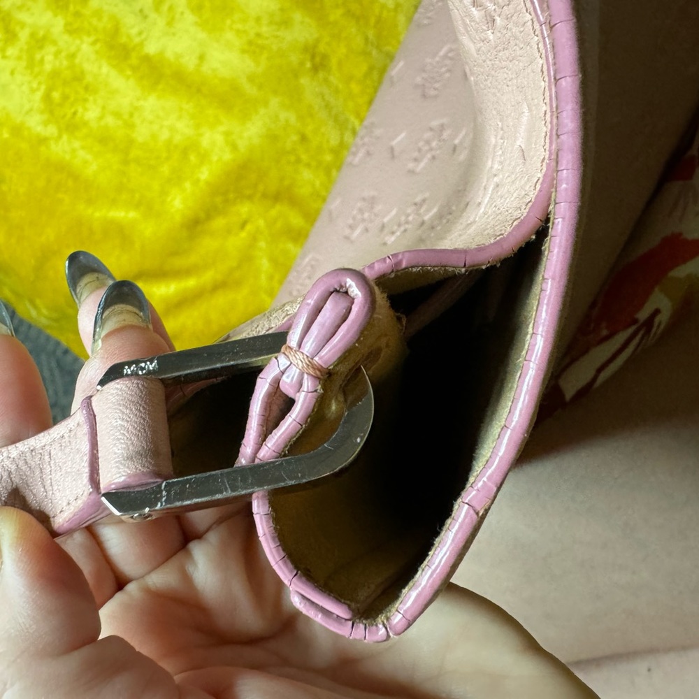MCM Pink Embossed Leather Tote Bag - Picture 11 of 16